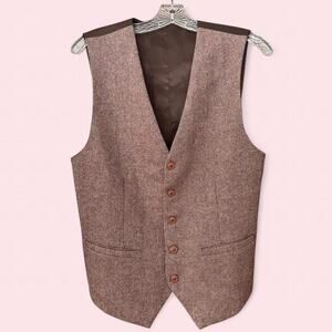 Cottagecore Wool Blend Vintage Button-Up Vest, Light Academia, Dark Academia